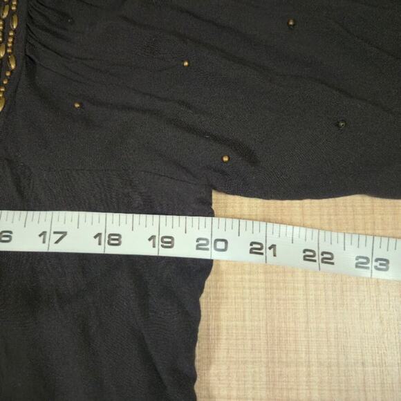 Floreat Anthropologie Embroidered Peasant Top Medium Black Bohemian Whimsigoth - Picture 7 of 11